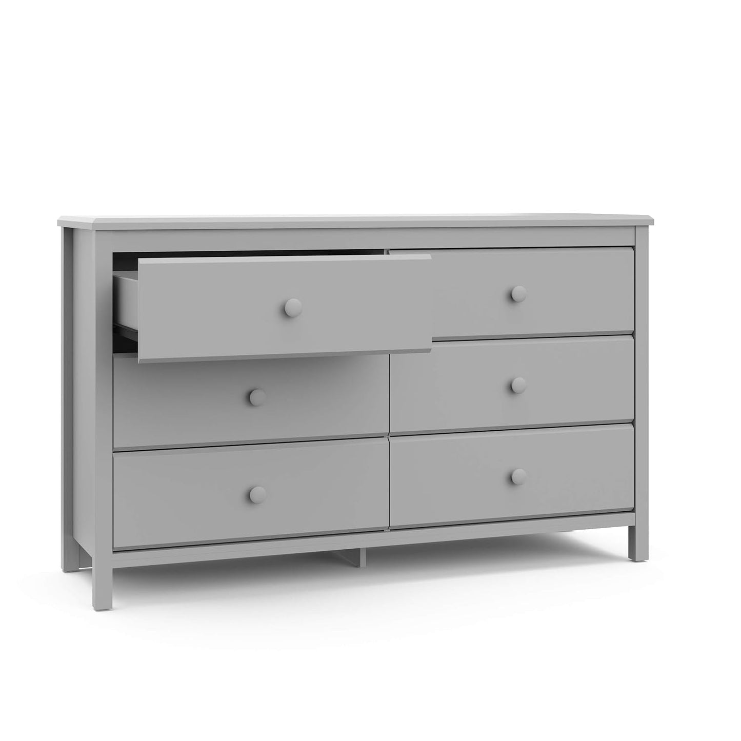 Pebble Gray 6 Drawer Double Dresser Nursery