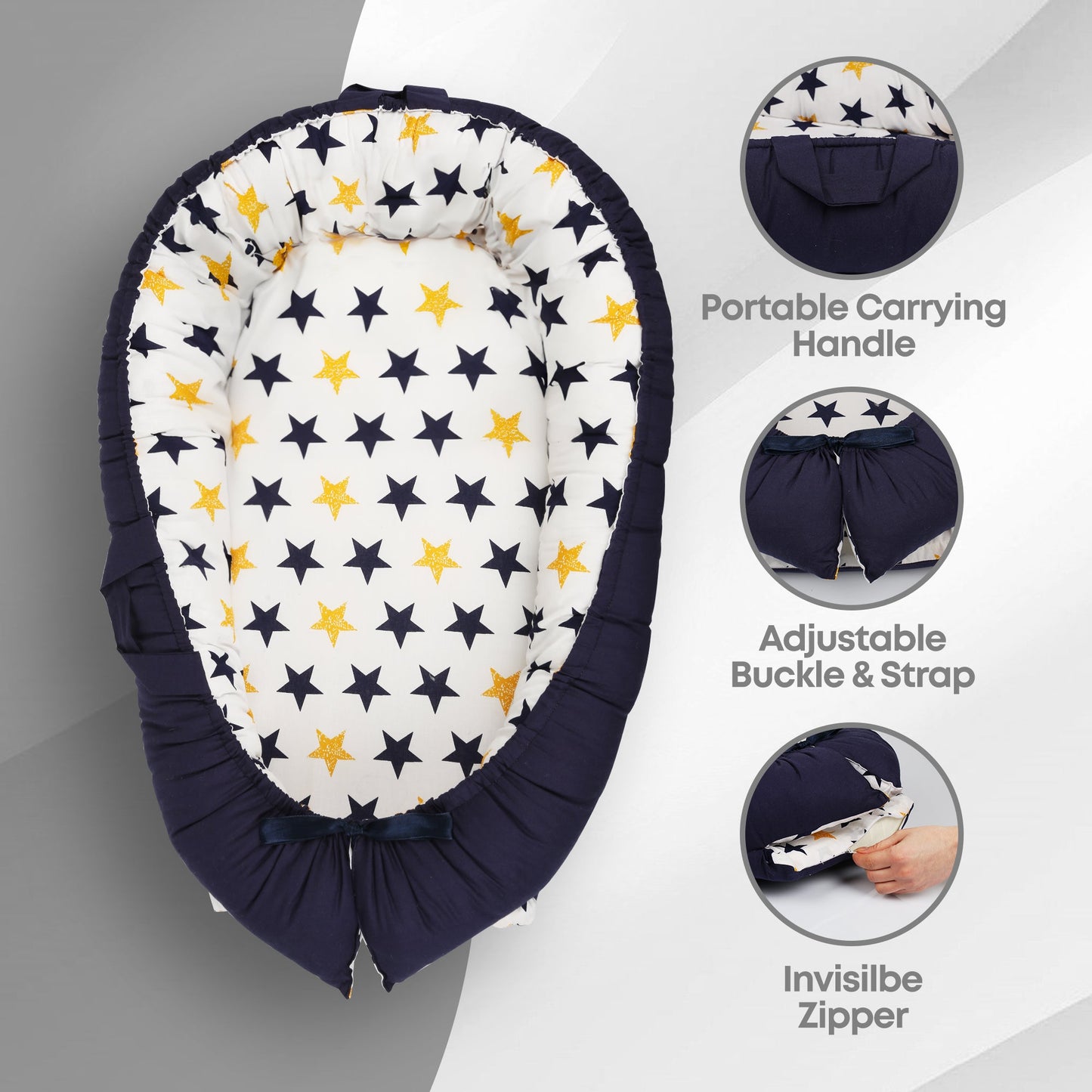 Baby Nest Lounger – Portable Co-Sleeper for Newborns | Breathable,