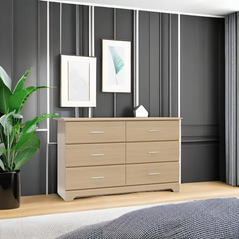 Brookside 6 Drawer Double Dresser (Driftwood) – Dresser for Nursery, 6
