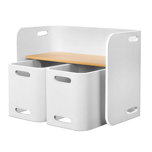 Keezi 3PCS Kids Table and Chairs Set Multifunctional Storage Desk