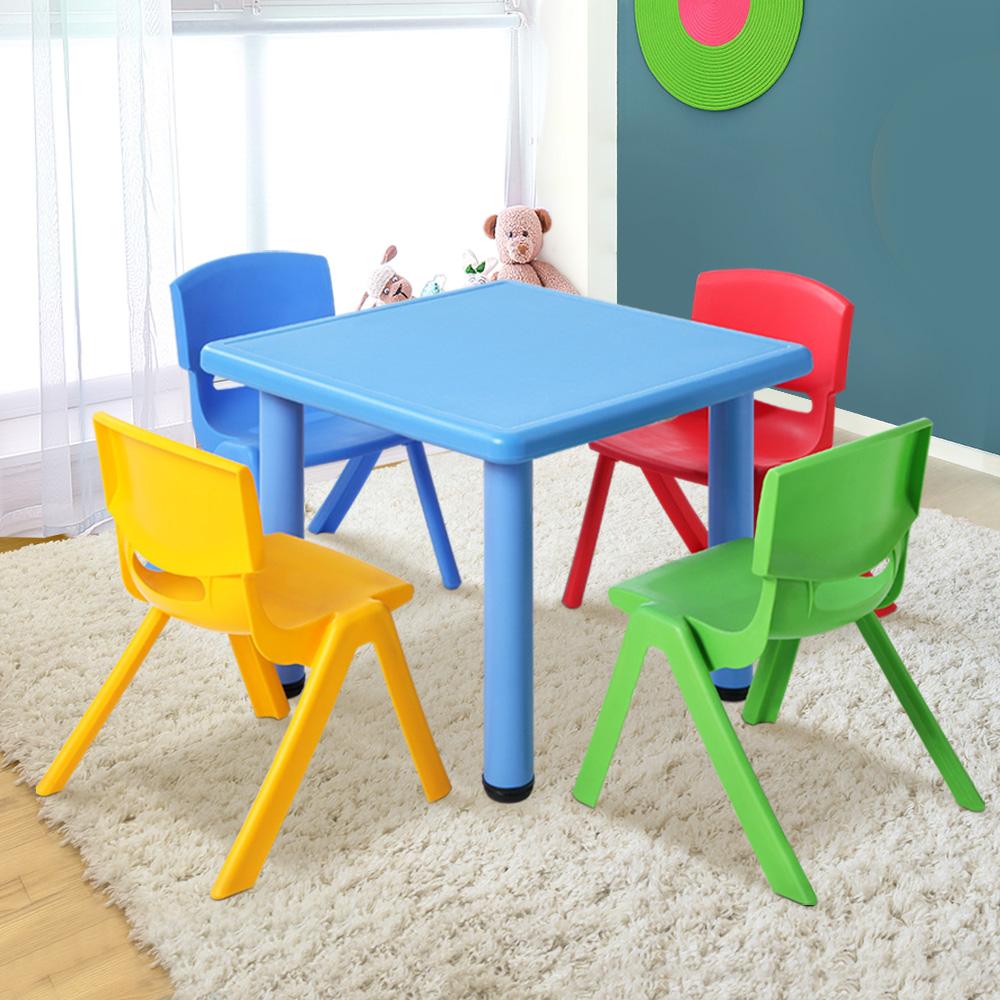 Keezi 5PCS Kids Table and Chairs Set Children Study Desk Furniture