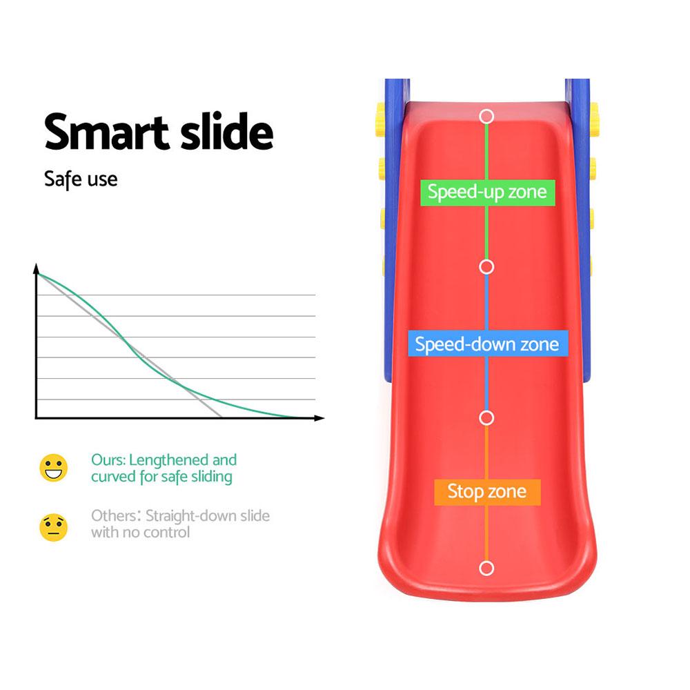 Keezi Kids Slide Swing Set Basketball Hoop Outdoor Playground Toys