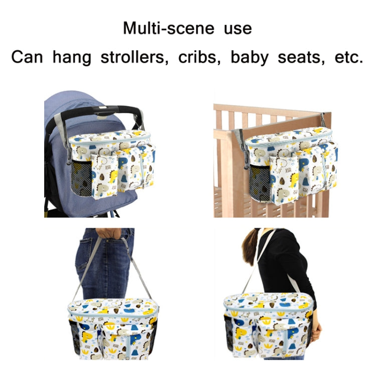 Multifunctional Baby Stroller Storage Bag, Colour: White Dinosaur +