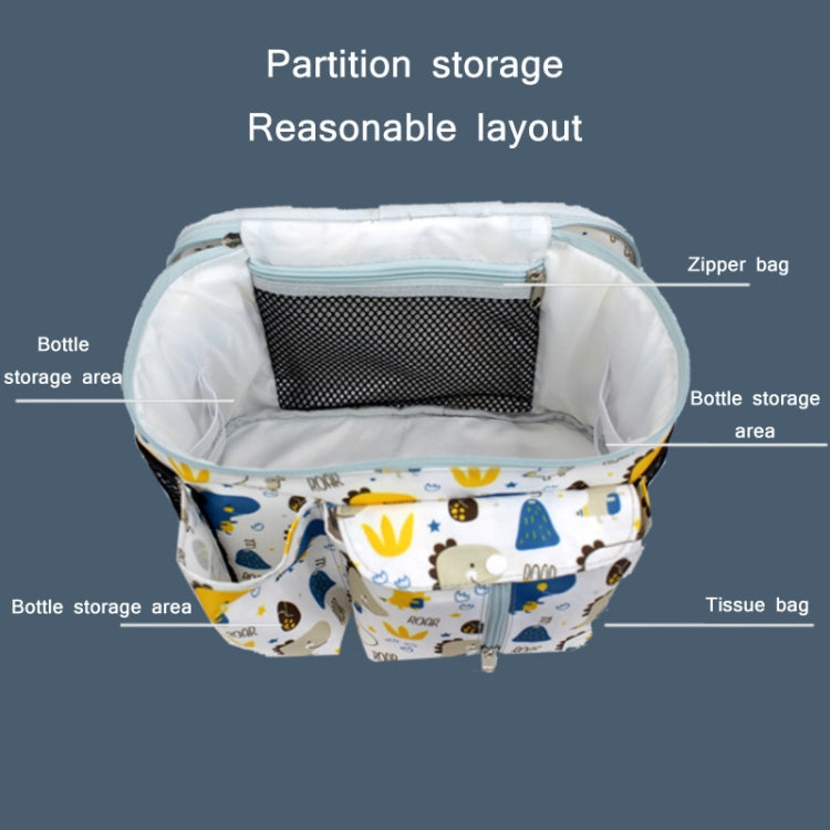 Multifunctional Baby Stroller Storage Bag, Colour: White Dinosaur +