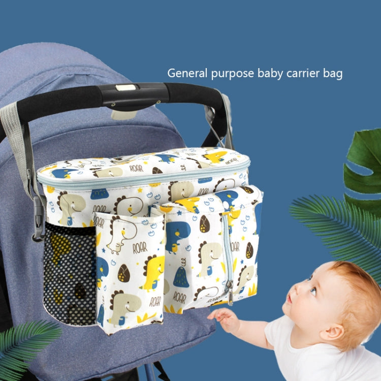 Multifunctional Baby Stroller Storage Bag, Colour: White Dinosaur +