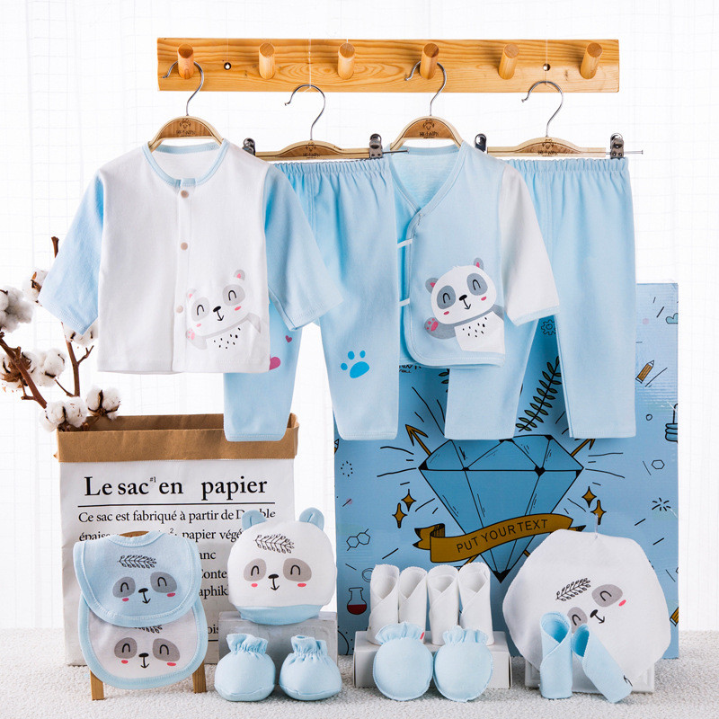 SnuggleBox™ – 15-Piece Cotton Newborn Gift Set