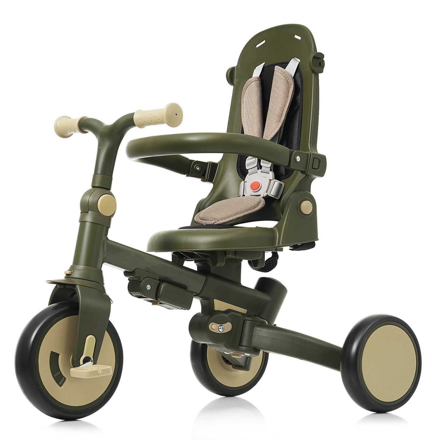 7 in 1 Baby Tricycle, Foldable Toddler Tricycle with Removable and