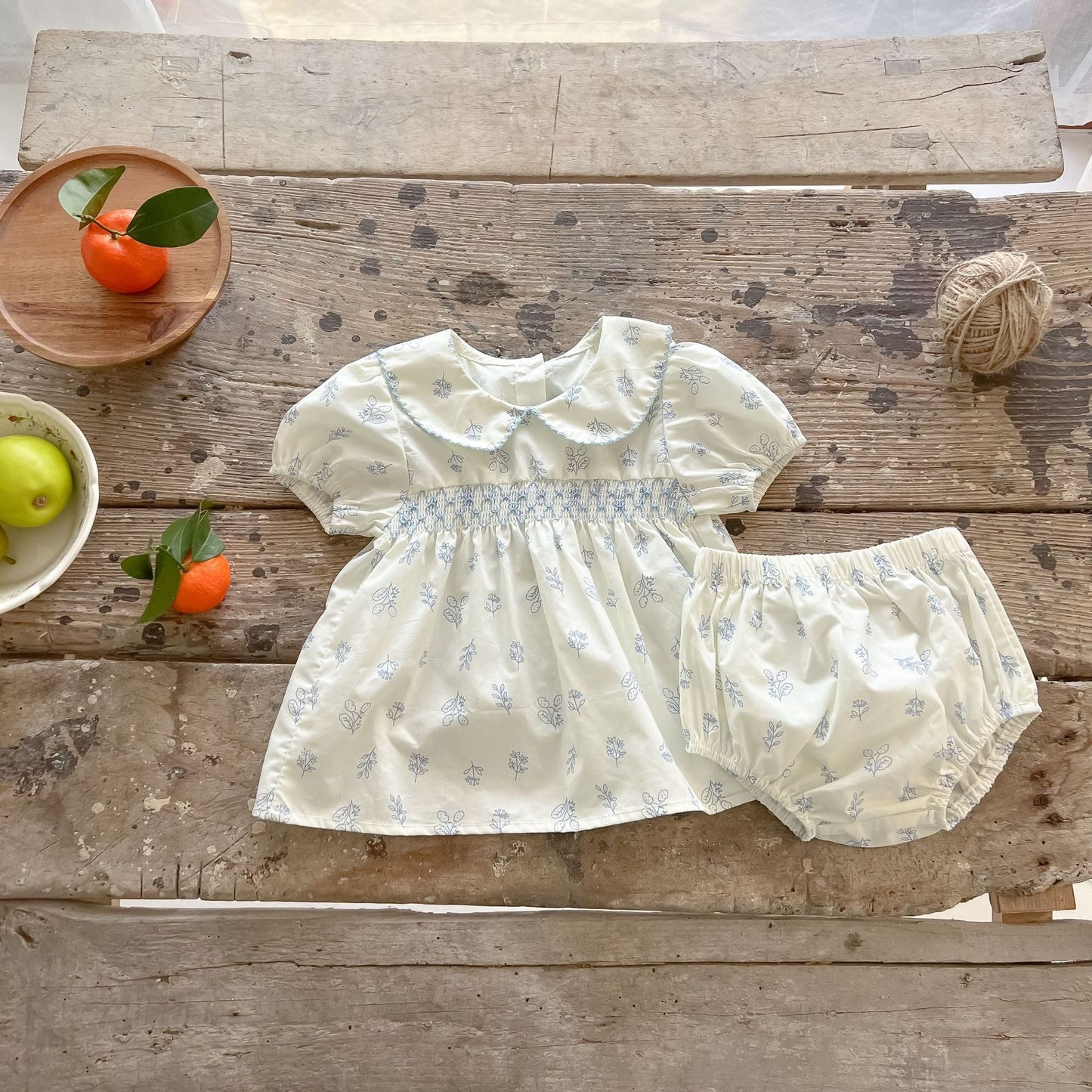 Baby Girls Floral Doll Collar Top Combo Short Pant In Sets