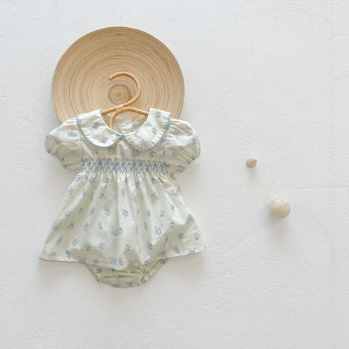 Baby Girls Floral Doll Collar Top Combo Short Pant In Sets