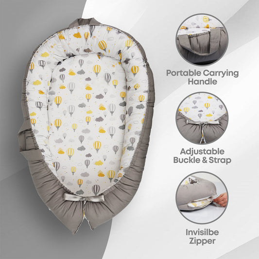 Baby Nest Lounger – Portable Co-Sleeper for Newborns | Breathable,