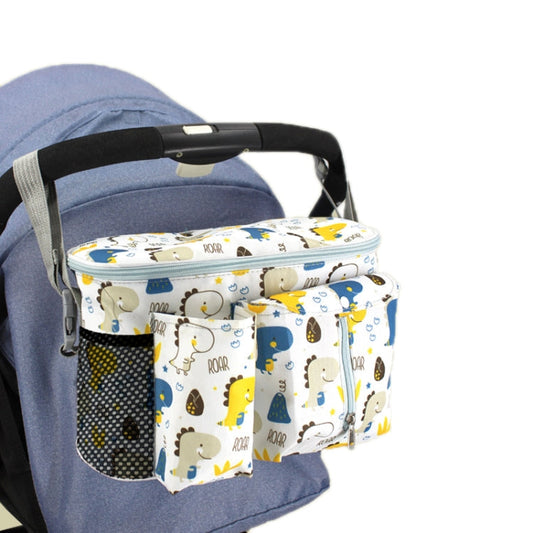 Multifunctional Baby Stroller Storage Bag, Colour: White Dinosaur +