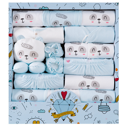 SnuggleBox™ – 15-Piece Cotton Newborn Gift Set