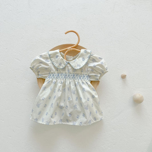 Baby Girls Floral Doll Collar Top Combo Short Pant In Sets